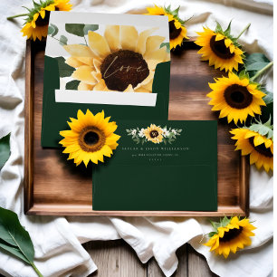 Enveloppe Fleurs de soleil et Mariage Fleur sauvage