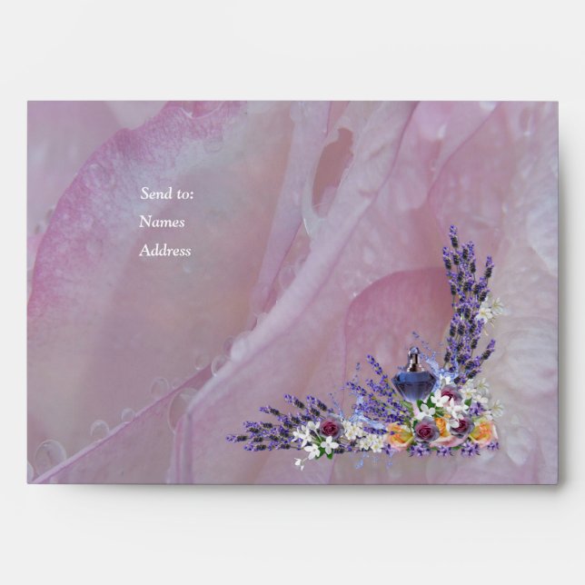 Enveloppe Fleurs de Tuberose et de Lavande (Devant)