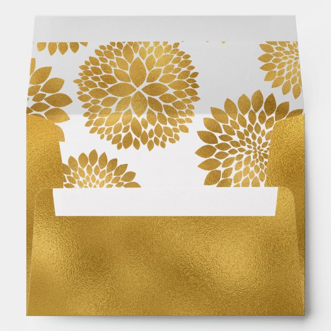 Enveloppe Fleurs d'or chic (Dos (Bas))
