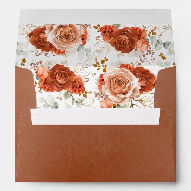 Enveloppe Fleurs en terre cuite Boho Mariage botanique (Dos (Bas))