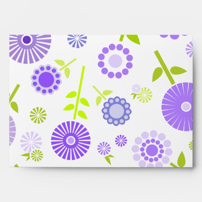 Enveloppe Fleurs mignonnes de printemps violet (Devant)