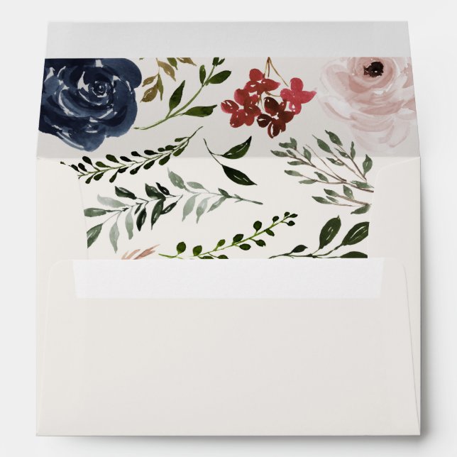 Enveloppe Fleurs modernes de bois rustique (Dos (Bas))