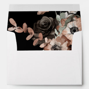 Enveloppe Fleurs Naturelles Bohème Noires