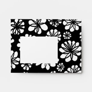 Enveloppe Fleurs noires et blanches