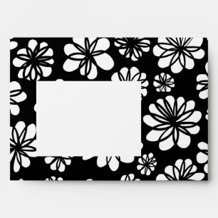 Enveloppe Fleurs noires et blanches