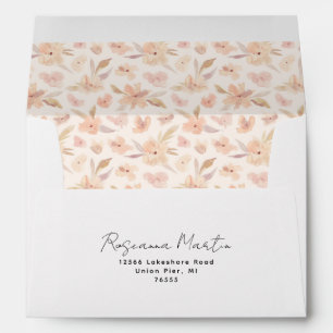 Enveloppe Fleurs pastel délicates   Adresse de retour  