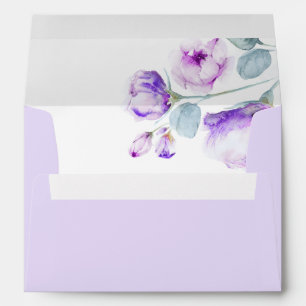 Enveloppe Fleurs pourpres Dusty Élégant Rêve Romantique