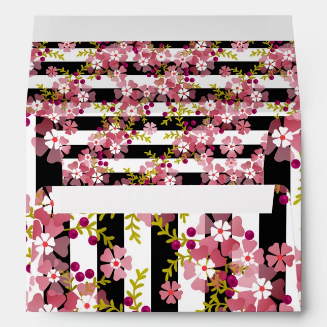 Enveloppe Fleurs roses (Dos (Bas))