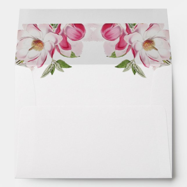 Enveloppe Fleurs Roses Et Blanches (Dos (Bas))