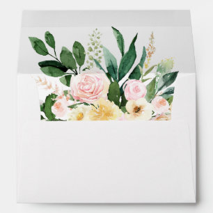 Enveloppe Fleurs roses et jaunes 3