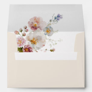 Enveloppe Fleurs roses et violettes poussiéreuses Élégante r