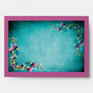 Enveloppe Fleurs roses florales victoriennes élégantes ros