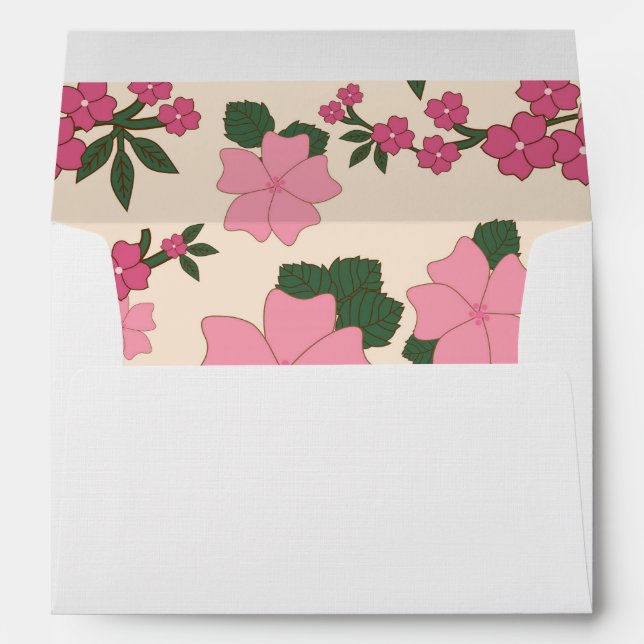 Enveloppe Fleurs Roses, Motif Floral, Motif De Fleurs (Dos (Bas))