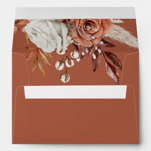 Enveloppe Fleurs rustiques en terre cuite Adresse de retour 