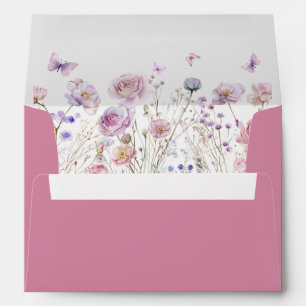 Enveloppe Fleurs sauvages avec Jardin des papillons
