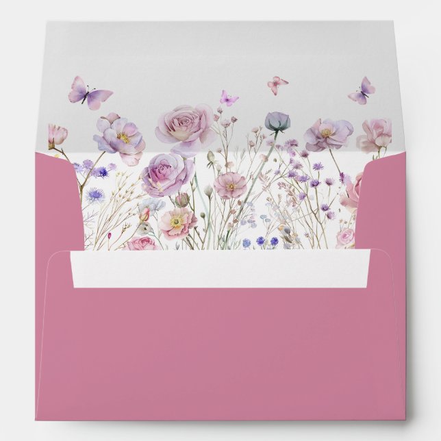 Enveloppe Fleurs sauvages avec Jardin des papillons (Dos (Bas))