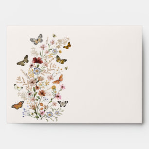 Enveloppe Fleurs sauvages avec papillons Floral Garden Maria