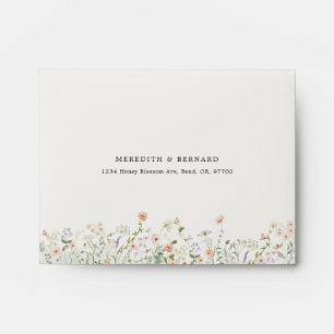 Enveloppe Fleurs sauvages rustiques vintage RSVP adressé