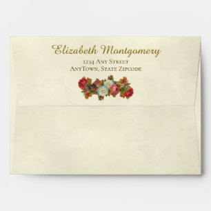 Enveloppe Fleurs vintages automne ou automne Mariage ivoire