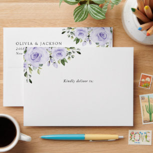 Enveloppe Fleurs violettes, Fleurs Lilac, Mariage Floral