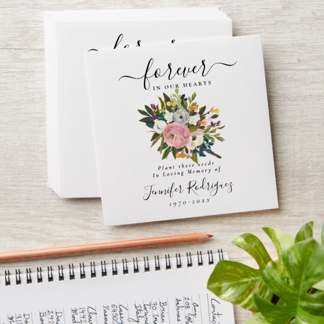 Enveloppe Fleurs vives Boho semis paquet funérailles commémo (Stacked)