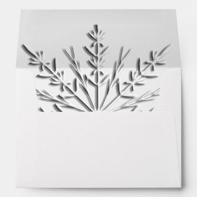 Enveloppe Flocon de neige Mariage d'hiver RSVP (Dos (Bas))