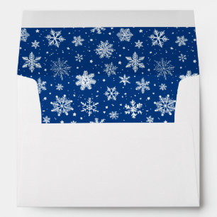 Enveloppe Flocons blancs sur encart bleu