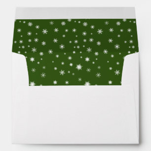 Enveloppe Flocons blancs sur encart vert
