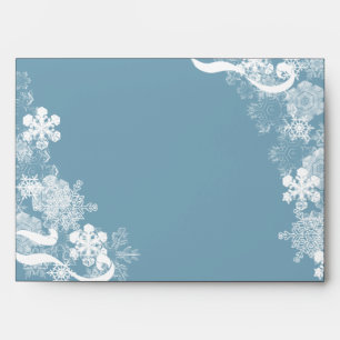 Enveloppe Flocons de neige blancs bleus d'hiver épousant