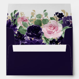 Enveloppe Floraison Garland pourpre et rose