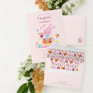 Enveloppe Floral abeille et fleurs Anniversaire de enfant ro
