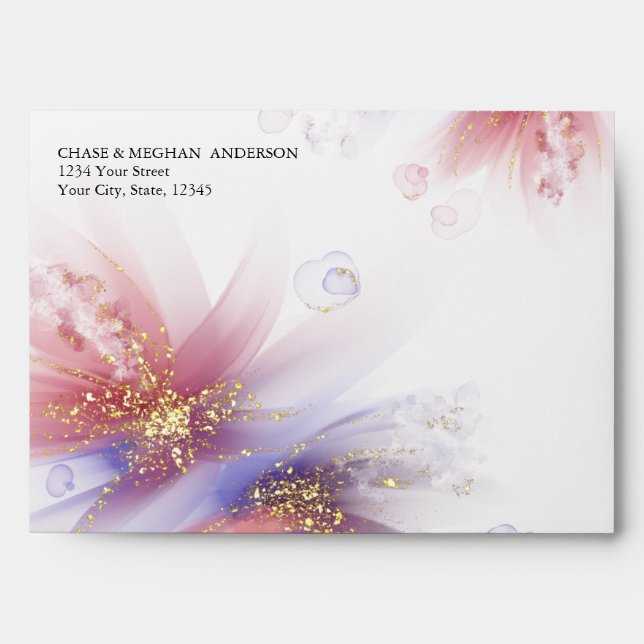 Enveloppe Floral Abstrait rose rose (Devant)