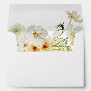 Enveloppe Floral blanc et jaune 2