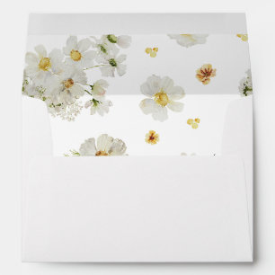 Enveloppe Floral blanc et jaune 5