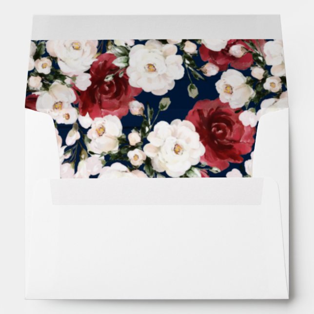 Enveloppe Floral blanc Faire-part de mariage rustique (Dos (Bas))