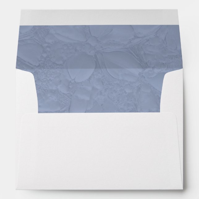 Enveloppe Floral bleu Mariage moderne simple (Dos (Bas))