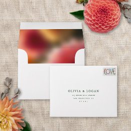 Enveloppe Floral Blur Moderne Mariage d'Été d'Automne A2 RÉP