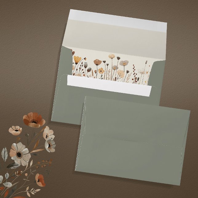 Enveloppe Floral Boho Sage Mariage vert (Créateur téléchargé)