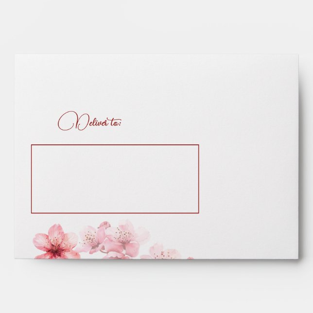 Enveloppe Floral Cherry Blossom Custom Name (Devant)