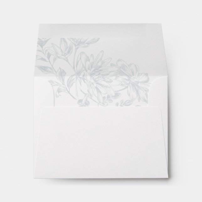 Enveloppe Floral Chic Sage Vert RSVP Mariage (Dos (Bas))