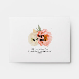 Enveloppe Floral coloré gras Auto-adresse RSVP
