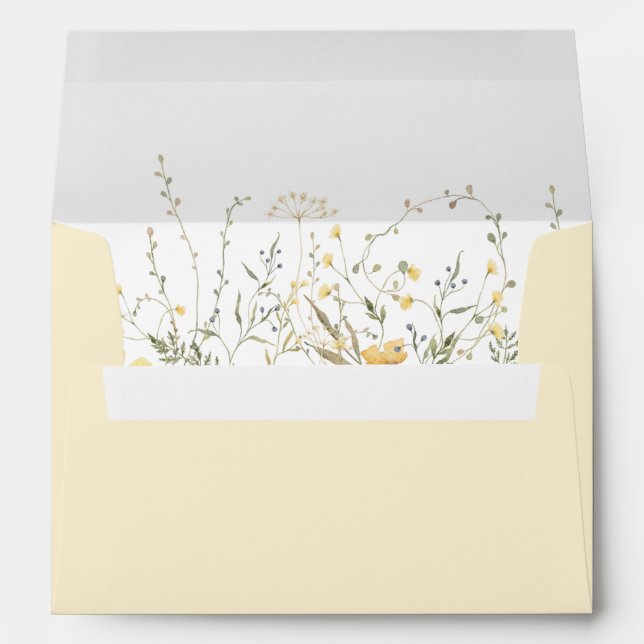 Enveloppe Floral d'or | Floral Fleur sauvage (Dos (Bas))