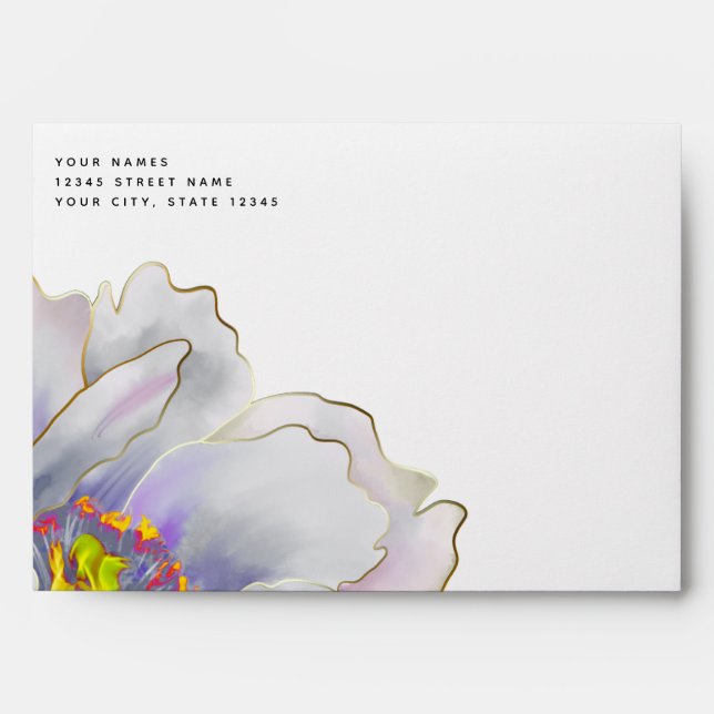 Enveloppe Floral Exotique Violet (Devant)