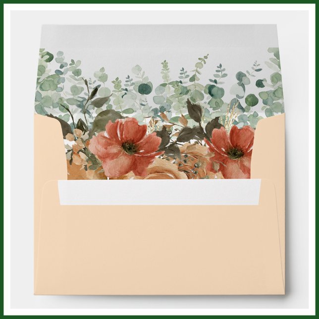 Enveloppe Floral Fall Terracotta Mariage d'aquarelle (Créateur téléchargé)