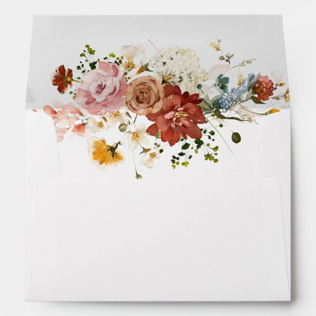 Enveloppe Floral Fleur sauvage Boho rustique (Dos (Bas))