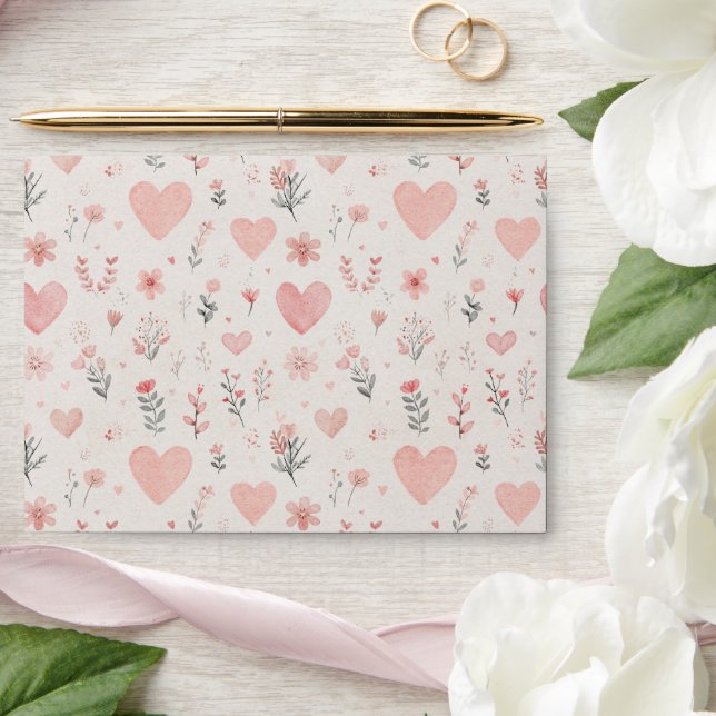 Enveloppe Floral Heart Pattern Envelope (Wedding)