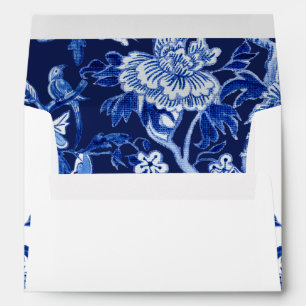 Enveloppe Floral Influence asiatique Marine Chinoiserie Mari
