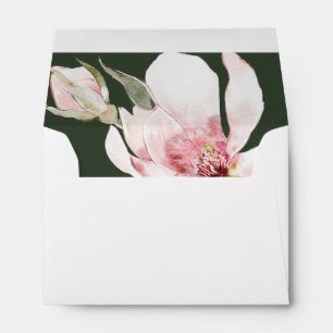 Enveloppe Floral Magnolia Green Blush Retour Adresse Mariage