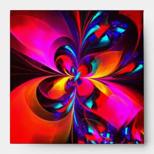 Enveloppe Floral moderne Art Abstrait Rouge Bleu Motif #07