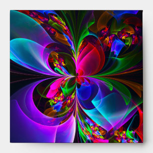 Enveloppe Floral moderne Art Abstrait Rouge Bleu Motif #12
